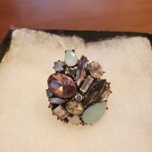 Juicy Couture Multi Crystal Cluster Adjustable Ring